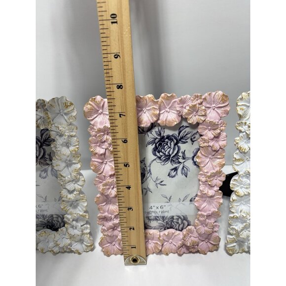 Frames 3pc Pink & White 3D Flower Floral Photo Frames 4x6" Decorative Set *Read* - Picture 3 of 16